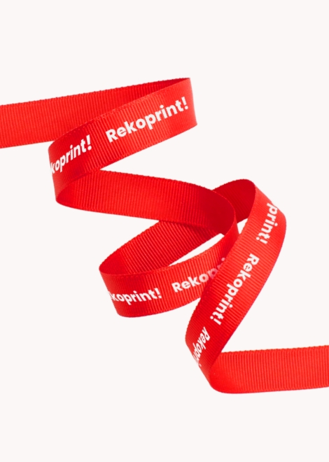 Silk-screened ribbon with embossed printing