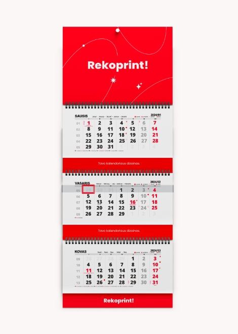 Wall calendars (3 parts with inserts)