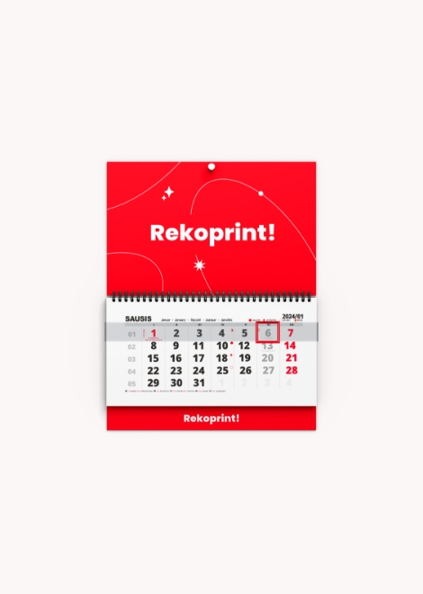 Wall calendars (1 part, 1 month 1 page)